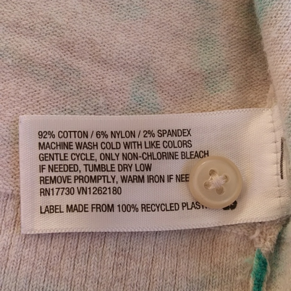 Merona Tropical Palm Leaf Print Heathered Button Up Cardigan Sweater MEDIUM Tan - Picture 10 of 15